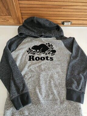 Kids Original Kanga Hoodie Heathered Black And Grey Roots